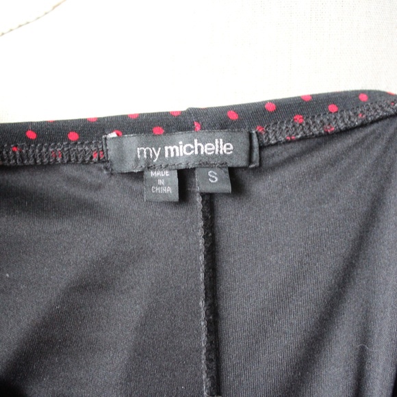 Black & Red Polka Dot Dress w/Ribbon Waist Size S - Picture 7 of 8